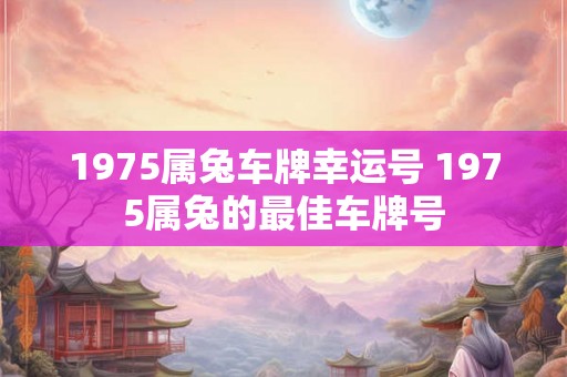 1975属兔车牌幸运号 1975属兔的最佳车牌号 1975属兔车牌幸运号 1975属兔的最佳车牌号