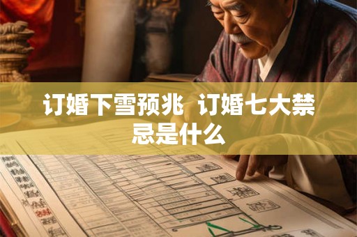 订婚下雪预兆  订婚七大禁忌是什么