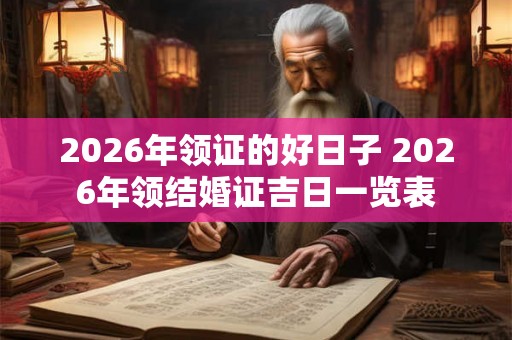 2026年领证的好日子 2026年领结婚证吉日一览表