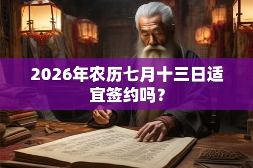 2026年农历七月十三日适宜签约吗？