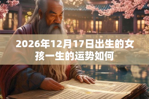 2026年12月17日出生的女孩一生的运势如何