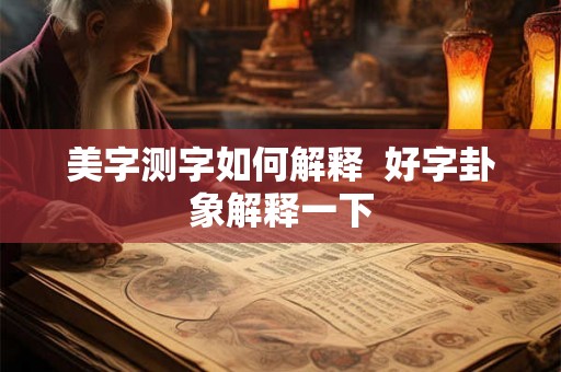 美字测字如何解释  好字卦象解释一下