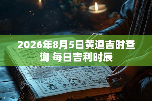 2026年8月5日黄道吉时查询 每日吉利时辰