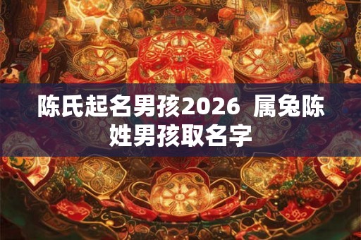 陈氏起名男孩2026  属兔陈姓男孩取名字