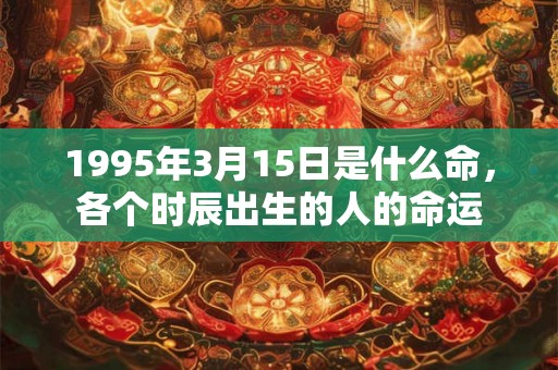 1995年3月15日是什么命，各个时辰出生的人的命运
