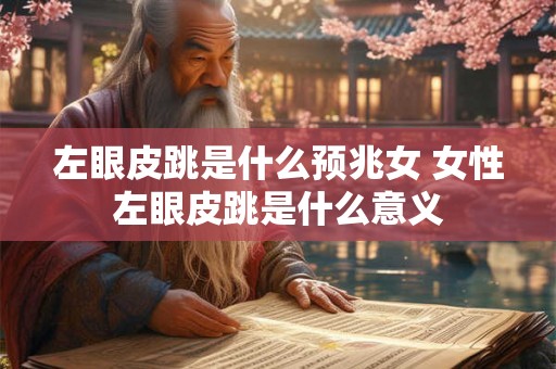 左眼皮跳是什么预兆女 女性左眼皮跳是什么意义