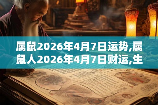 属鼠2026年4月7日运势,属鼠人2026年4月7日财运,生肖鼠2026年4月7日运势 属鼠2026年4月7日运势,属鼠人2026年4月7日财运,生肖鼠2026年4月7日运势