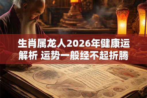 生肖属龙人2026年健康运解析 运势一般经不起折腾 生肖属龙人2026年健康运解析 运势一般经不起折腾