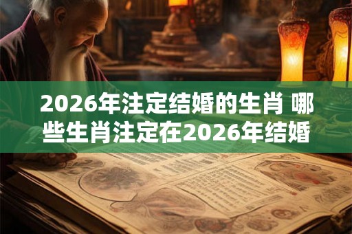 2026年注定结婚的生肖 哪些生肖注定在2026年结婚