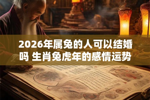 2026年属兔的人可以结婚吗 生肖兔虎年的感情运势如何