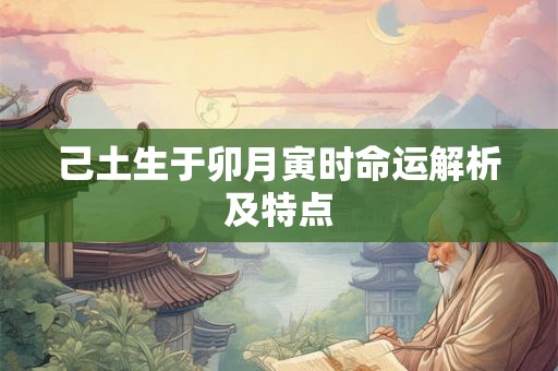 己土生于卯月寅时命运解析及特点