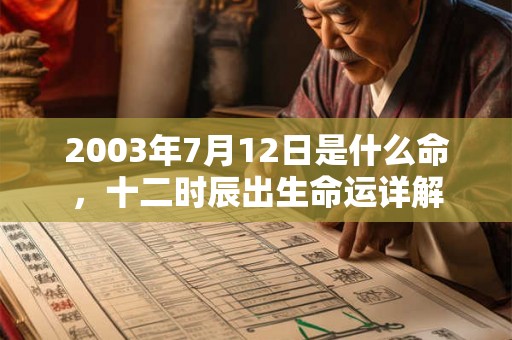 2003年7月12日是什么命，十二时辰出生命运详解