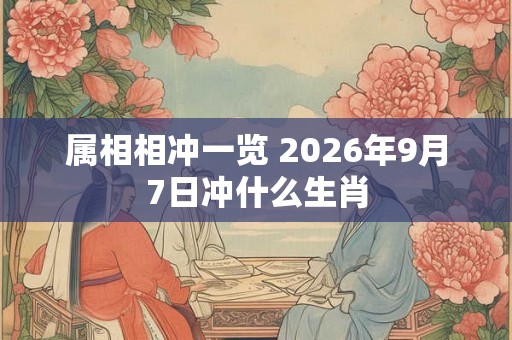 属相相冲一览 2026年9月7日冲什么生肖 属相相冲一览 2026年9月7日冲什么生肖