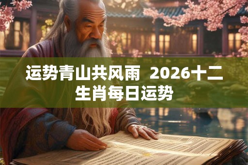 运势青山共风雨  2026十二生肖每日运势