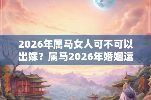 2026年属马女人可不可以出嫁？属马2026年婚姻运势如何？