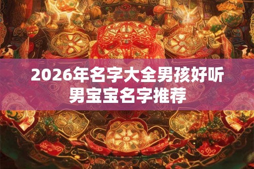 2026年名字大全男孩好听男宝宝名字推荐