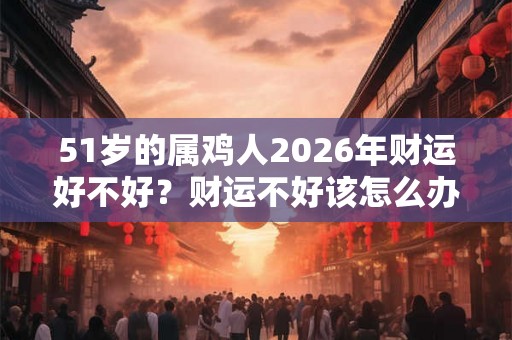 51岁的属鸡人2026年财运好不好？财运不好该怎么办？