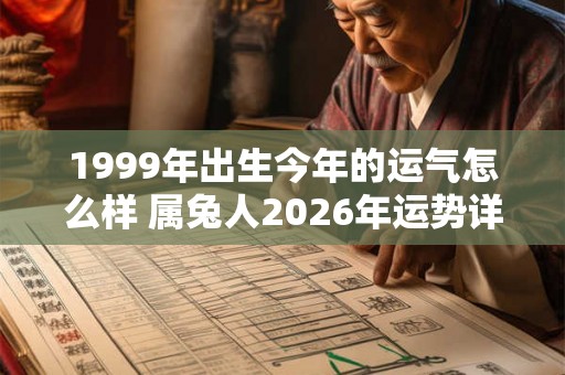 1999年出生今年的运气怎么样 属兔人2026年运势详情