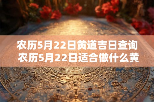 农历5月22日黄道吉日查询 农历5月22日适合做什么黄道吉日查询