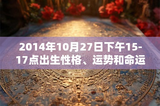 2014年10月27日下午15-17点出生性格、运势和命运 2014年10月27日下午15-17点出生性格、运势和命运