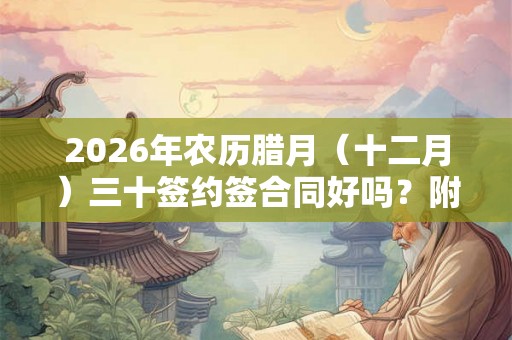 2026年农历腊月（十二月）三十签约签合同好吗？附除夕宜忌吉凶