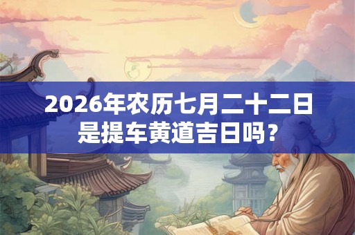 2026年农历七月二十二日是提车黄道吉日吗? 2026年农历七月二十二日是提车黄道吉日吗?