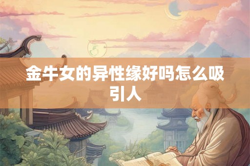 金牛女的异性缘好吗怎么吸引人