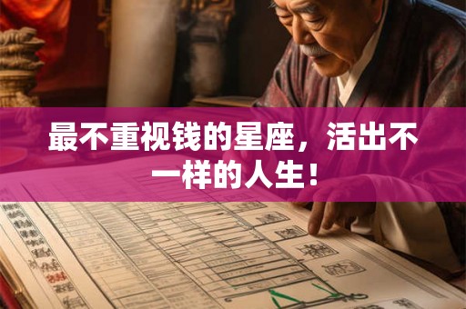 最不重视钱的星座，活出不一样的人生！