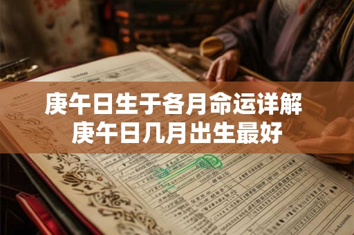 庚午日生于各月命运详解 庚午日几月出生最好