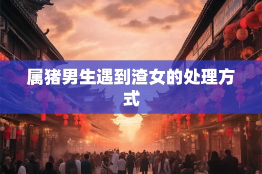 属猪男生遇到渣女的处理方式