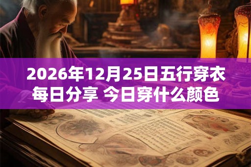 2026年12月25日五行穿衣每日分享 今日穿什么颜色最旺运 2026年12月25日五行穿衣每日分享 今日穿什么颜色最旺运