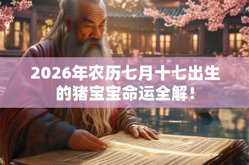 2026年农历七月十七出生的猪宝宝命运全解！