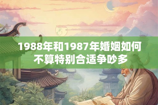1988年和1987年婚姻如何 不算特别合适争吵多