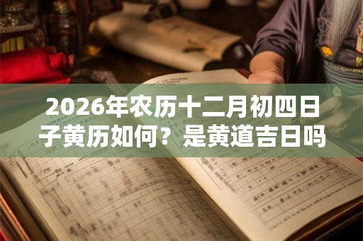 2026年农历十二月初四日子黄历如何？是黄道吉日吗？