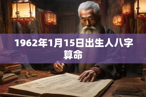 1962年1月15日出生人八字算命 1962年1月15日出生人八字算命