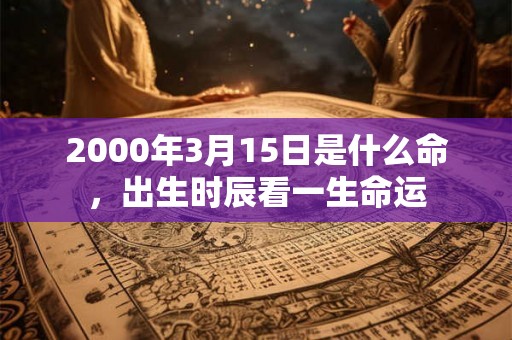 2000年3月15日是什么命，出生时辰看一生命运