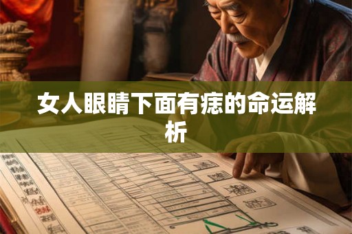 女人眼睛下面有痣的命运解析 女人眼睛下面有痣的命运解析