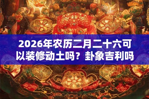 2026年农历二月二十六可以装修动土吗？卦象吉利吗？