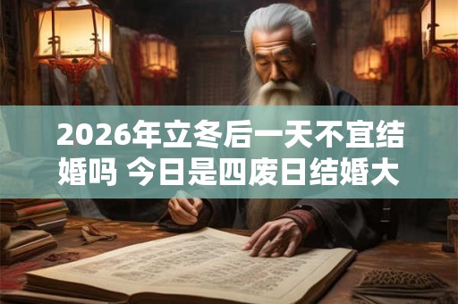 2026年立冬后一天不宜结婚吗 今日是四废日结婚大事勿用