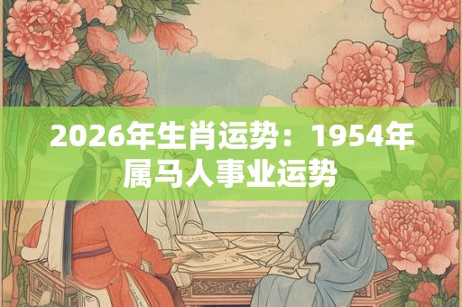 2026年生肖运势：1954年属马人事业运势