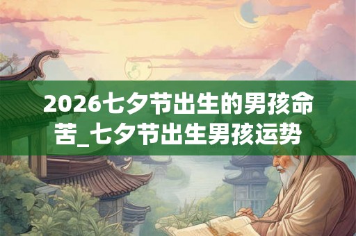 2026七夕节出生的男孩命苦_七夕节出生男孩运势