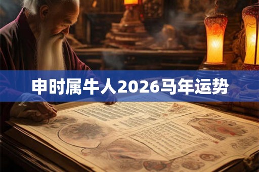 申时属牛人2026马年运势
