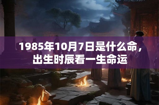 1985年10月7日是什么命，出生时辰看一生命运