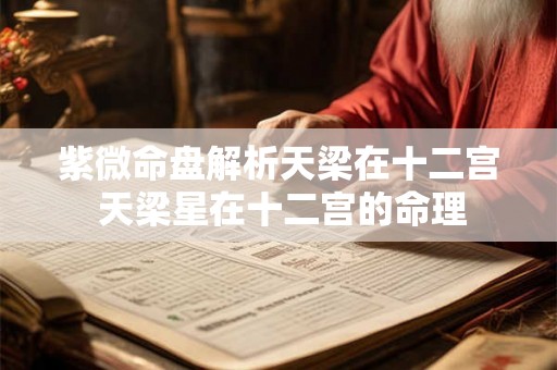紫微命盘解析天梁在十二宫 天梁星在十二宫的命理