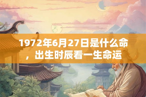1972年6月27日是什么命，出生时辰看一生命运