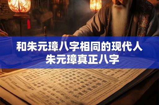 和朱元璋八字相同的现代人  朱元璋真正八字