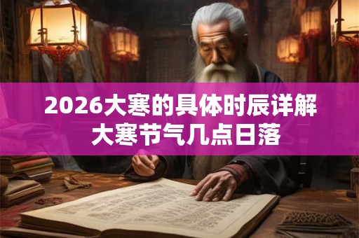 2026大寒的具体时辰详解  大寒节气几点日落
