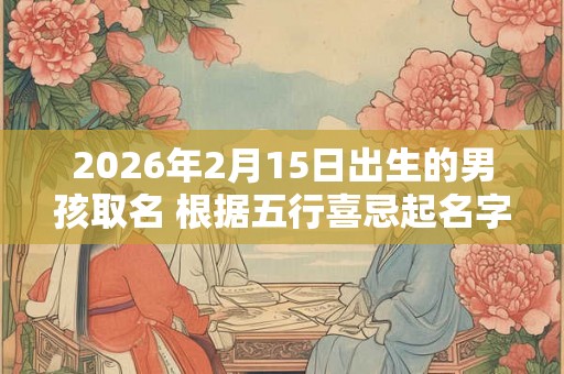 2026年2月15日出生的男孩取名 根据五行喜忌起名字