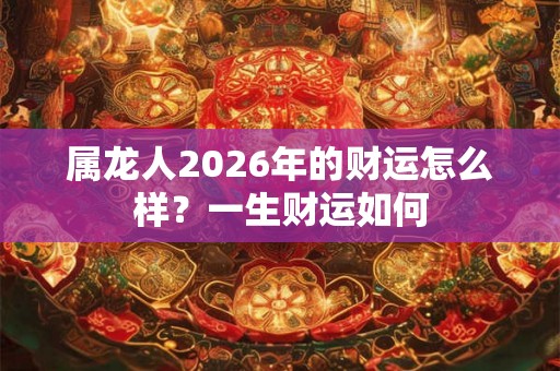 属龙人2026年的财运怎么样？一生财运如何