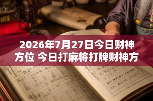 2026年7月27日今日财神方位 今日打麻将打牌财神方位
